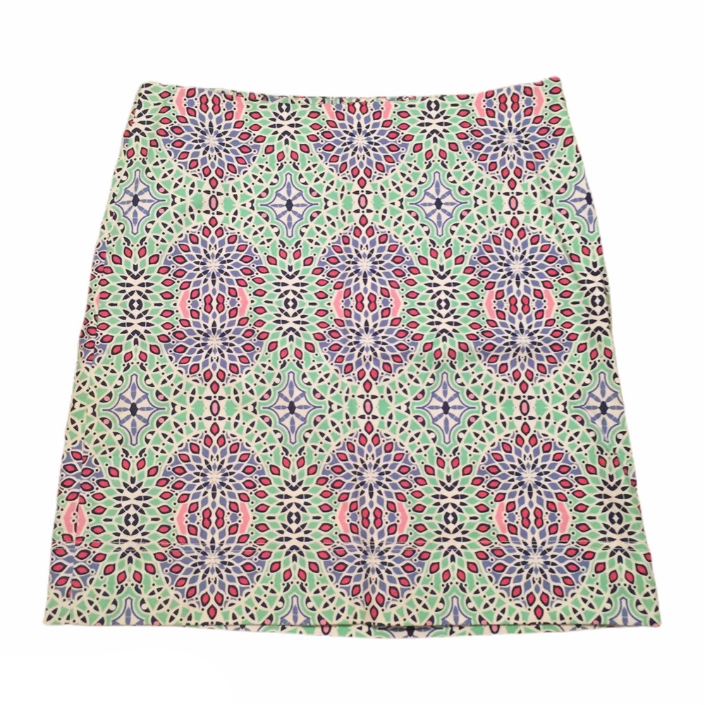 Talbots Multicolored Pull On Pencil Skirt